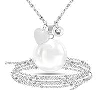 LOVEMYCOCCA Collana Donna Chiama Angeli Gravidanza con Charm Cuore, Richiamo degli Angeli, Collana Donna Lunga In Acciaio, Idee Regalo Mamma
