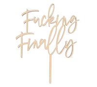 LOVENJOY Funny Finally Cake Topper Matrimonio Rustico Legno Topper Torta Matrimoniale Sposi Divertenti Decorazione per Torta Nuziale