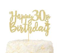 LOVENJOY Happy 30th Birthday Cake Topper Oro Glitterato Hello 30 e Favolosa Decorazioni Torta Compleanno