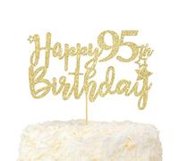 LOVENJOY Happy 95th Birthday Cake Topper Oro Glitterato Hello 95 e Favolosa Decorazioni Torta Compleanno