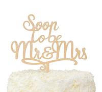 LOVENJOY Soon to Be Mr and Mrs Cake Topper Monogram Legno Rustico Topper per Torta Fidanzamento Decorazione per Torta Nuziale