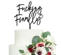 LOVENJOY Topper per Torta Nuziale Funny Finally Cake Topper Matrimonio Divertenti Decorazione per Torta Nuziale, in Confezione Regalo