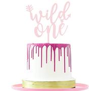LOVENJOY Wild One Topper per Torta in Oro Rosa per il Primo 1° Compleanno Decorazione per la Torta Della Bambina, in Confezione Regalo