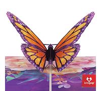 Lovepop Biglietto pop-up con farfalla monarca, 12 x 17,8 cm, biglietto di auguri pop-up per compleanno, biglietto di primavera e natura, biglietto per mamma o moglie, biglietto pop-up per
