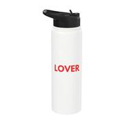 Lover | Minimal Red Typography Design Stainless Steel Insulated Water Bottle