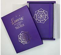Loveria Libro Yoga A5-192 pagine, rigatura a pois, con 2 segnalibri, portapenne, 3 mollette di carta | Fiore della vita di alta qualità 120 GSM, 5 mm Dotted, viola