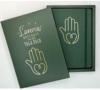 Loveria Taccuino Yoga A5-192 pagine, rigatura a pois, con 2 segnalibri, portapenne, 3 mollette di carta | Libro Meditazione, carta di alta qualità 120 GSM, 5 mm Dotted, verde