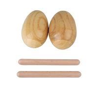 Lovermusic Agitatore per uova in legno con bastoncini ritmici, strumento musicale a percussione per imparare la musica, confezione da 2