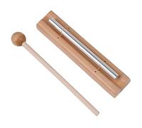 Lovermusic Campanello a mano con asta in metallo da 14 cm con martello strumento a percussione per aule