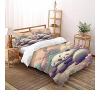 LOVEROGD scena fantastica Set Copripiumino 3 Pezzi Con Stampa 3D Animal Themes Wildlife Copripiumino Con 2 Federe Con Federe in Microfibra Ultra Morbida Super King（260x220cm）