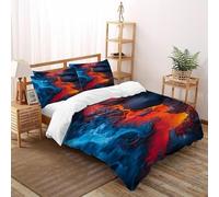 LOVEROGD Sostanza blu lava Set Di Biancheria Da Letto Per 3 Pezzi Con Stampa 3D Temi gotici Copripiumino Con 2 Federe in Microfibra Morbida E Leggera Double（200x200cm）