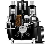 LOVERY Kit Di Barba E Cura Del Corpo Per Gli Uomini Cestini Regalo Spa In Sandalo Kit Da Bagno E Cura Della Barba Per Lui Regali Di Compleanno Unici Per Lui Con Balsamo Per Barba Ace