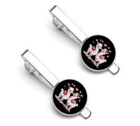 Loves Llamas Fermacravatta da uomo, fermacravatta per regali di nozze aziendali, 5,5 x 2,2 cm