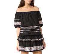 LOVESHACKFANCY Top Frida Donna Off-The-Shoulder $224 NUOVO