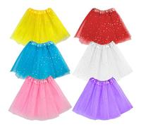 Lovesmile 6 Pezzi Gonne Tulle Bambina, 6 Colori Tutu Bambina, Gonna Tulle, Mini Tutu Adatto per 2-8 Anni Ragazza Feste Compleanno Carnevali Natale Halloween Lezioni Ballo