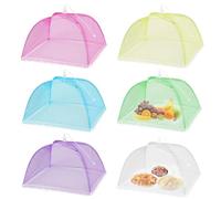 Lovesmile Coprivivande, 6 Pezzi Ombrellini Coprivivande, Coprivivande in Rete, Copri Cibo da Mosche, Pieghevole Rete per Alimenti Adatto per Proteggere Cibo Frutta Barbecue(6 Colori)