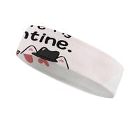 LoveSports - Fascia per il sudore con scritta in lingua inglese "Happy Valentines Kissing Day", decorazione sportiva alla moda, resistente al sudore, fascia per capelli, traspirante, traspirante