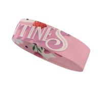 LoveSports - Fascia per il sudore con scritta in lingua inglese "Happy Valentines Kissing Day", decorazione sportiva alla moda, resistente al sudore, fascia per capelli, traspirante, traspirante
