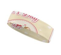 LoveSports - Fascia per il sudore con scritta in lingua inglese "Happy Valentines Kissing Day", decorazione sportiva alla moda, resistente al sudore, fascia per capelli, traspirante, traspirante