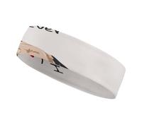 LoveSports - Fascia per il sudore con scritta in lingua inglese "Happy Valentines Kissing Day", decorazione sportiva alla moda, resistente al sudore, fascia per capelli, traspirante, traspirante