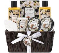 LOVESTEE cesti regalo di Natale spa per donne, regali spa per donne, orchidea di cocco bagno e set per il corpo, cesto regalo include gel doccia, crema per le mani