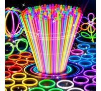 LovesTown 500 bastoncini luminosi con connettori per braccialetti per feste | Bend-to-Activate Glow, connettori per braccialetto inclusi, colori vivaci assortiti, non sono necessarie batterie