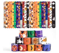 LovesTown Braccialetti a schiaffo di Halloween, 48 pezzi, braccialetti dell'amicizia a scatto per bambini, bomboniere per feste di Halloween, per dolcetti, sacchetti