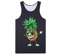 Loveternal Canotta Canotta da Uomo Stampa 3D Ananas Divertente Stampa Birra Estate Street Style Camicia Muscolare Camicia Muscolare XL