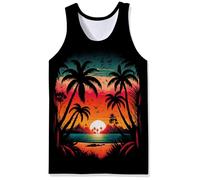 Loveternal Canotta Canotta da Uomo Stampa 3D Hawaii Stampa Birra Estate Street Style Camicia Muscolare Camicia Muscolare XL