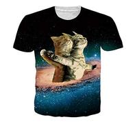 Loveternal Titanic Cat T-Shirt Uomo Divertenti Unisex Titanic Gatto Tee Shirt 3D Stampato Magliette Uomo Divertenti Manica Corta Camicia 3XL