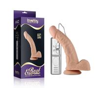 LOVETOY 8.5'' FALLO REALISTICO DILDO VIBRANTE CON VENTOSA E TESTICOLI VIBRATORE
