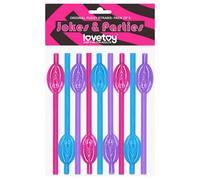 Lovetoy - cannuccia forma vagina - plastica rosa blu lilla