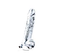 Lovetoy Flawless Clear - Suction Cup Dildo with Balls - 19cm (Transparent)