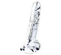 Lovetoy Flawless Clear - Suction Cup Dildo with Balls - 19cm (Transparent)