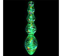 LoveToy Glow-in-the-dark Twilight Gleam Glass Dildo Tantalizing Orbs