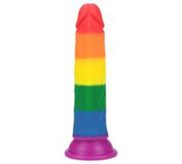 7" PRIDER SILICONE DILDO REALISTICO ARCOBALENO FALLO COLORATO PENE CON VENTOSA
