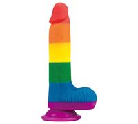 Lovetoy Prider - dildo testicolo realistico - 20 cm (arcobaleno)