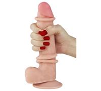 Lovetoy Sliding-Skin - dildo a doppio strato - 21cm (naturale)