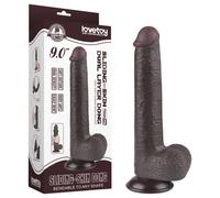 Lovetoy Sliding-Skin - dildo a doppio strato con ventosa 20,8 cm (marrone)
