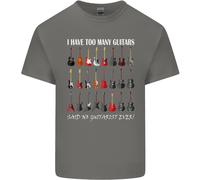 Lovetshirts I Have Too Many Guitars Chitarra Uomo T-Shirt Cotone Manica Corta