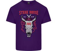 Lovetshirts Steak House BBQ T-Shirt Uomo in Cotone Maniche Corte Girocollo