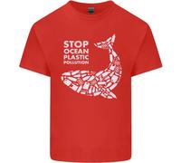 Lovetshirts Stop Ocean Plastic Pollution T-Shirt Uomo Cotone Girocollo