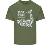 Lovetshirts Stop Ocean Plastic Pollution T-Shirt Uomo Cotone Girocollo