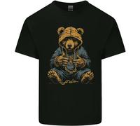 Lovetshirts T-Shirt Cotone Uomo Hip-Hop Teddy Bear Gangsta Rap Graphic