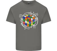 Lovetshirts Uomo T-Shirt Cotone Manica Corta Con Stampa Enigma Nera Blu