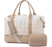 LOVEVOOK Borsa da viaggio da donna, impermeabile, borsa per bagaglio a mano, grande da viaggio, borsa per clinica, nascita, ospedale, borsa sportiva per aereo, viaggi, sport, palestra, Beige+kaki, m