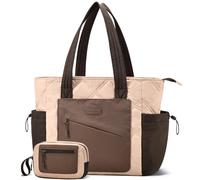 LOVEVOOK Borsa Lavoro Donna, Puffer Tote Bag Lightweight Puffy Donna Grande, Borsa A Mano Per Tracolla Università Shopper, Lavoro Viaggi Ufficio Uni (Marrone scuro, 15,6 pollici)
