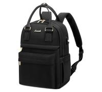 LOVEVOOK - Zaino da donna piccolo, impermeabile, zaino 2 in 1, da città, con porta di ricarica USB, mini zaino da donna, elegante, per il tempo libero, la scuola, i viaggi, il lavoro, A-nero., 13,3