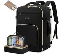 LOVEVOOK Zaino per bagaglio a mano, 17,3 pollici, grande zaino da viaggio da donna, resistente agli spruzzi, 40 l, per viaggi e affari, vacanze Must Haves, nero