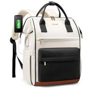 LOVEVOOK Zaino Porta PC Donna, Da Viaggio Lavoro Grande, Impermeabile Per Scuola Università, 15.6 Pollici Computer Laptop Travel Backpack Waterproof, Ufficio Antifurto Elegante Nero